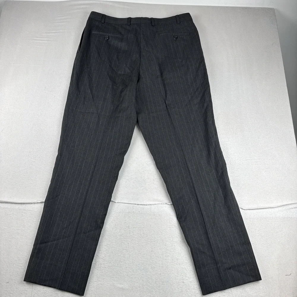 Lauren Ralph Lauren Mens Dark Gray Chalkstripe 2-Piece Suit 42L, 34*30 Wool